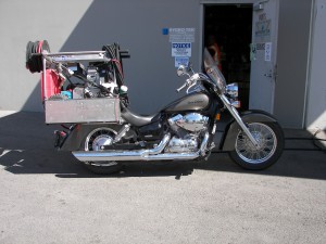 CP Pressure Washer on a Motorcycle