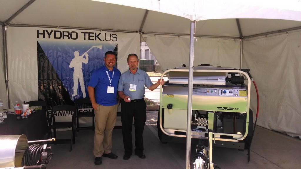 Hydro Tek’s Marc de Falkenberg (left) and Joe Gandy (right), owner of Action Cleaning Equipment in Houston Texas.