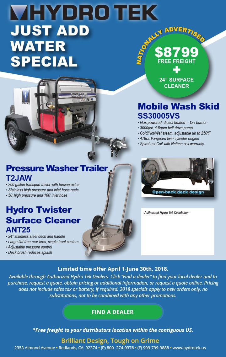 Pressure Washer Specials Hydro Tek