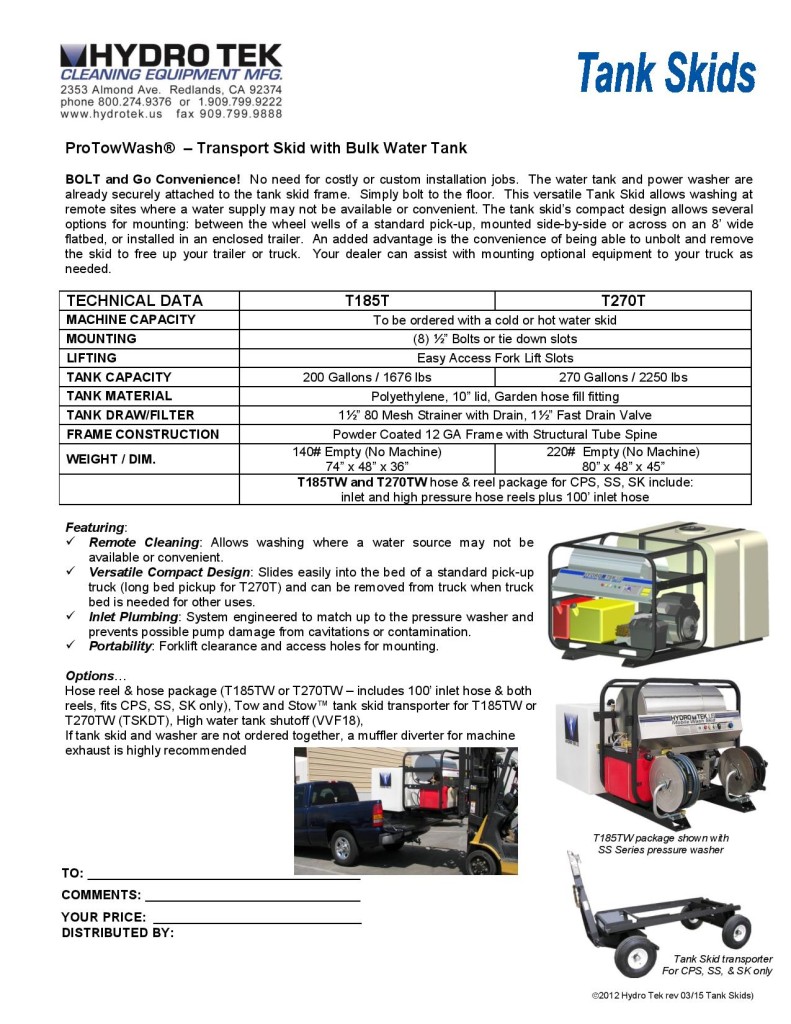 Hydrotek Skid Mount Pressure Washers Brochure