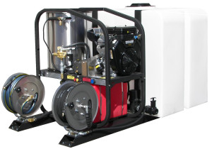 200 Gallon Tank Skid with SK Series Hot Water Pressure Washer