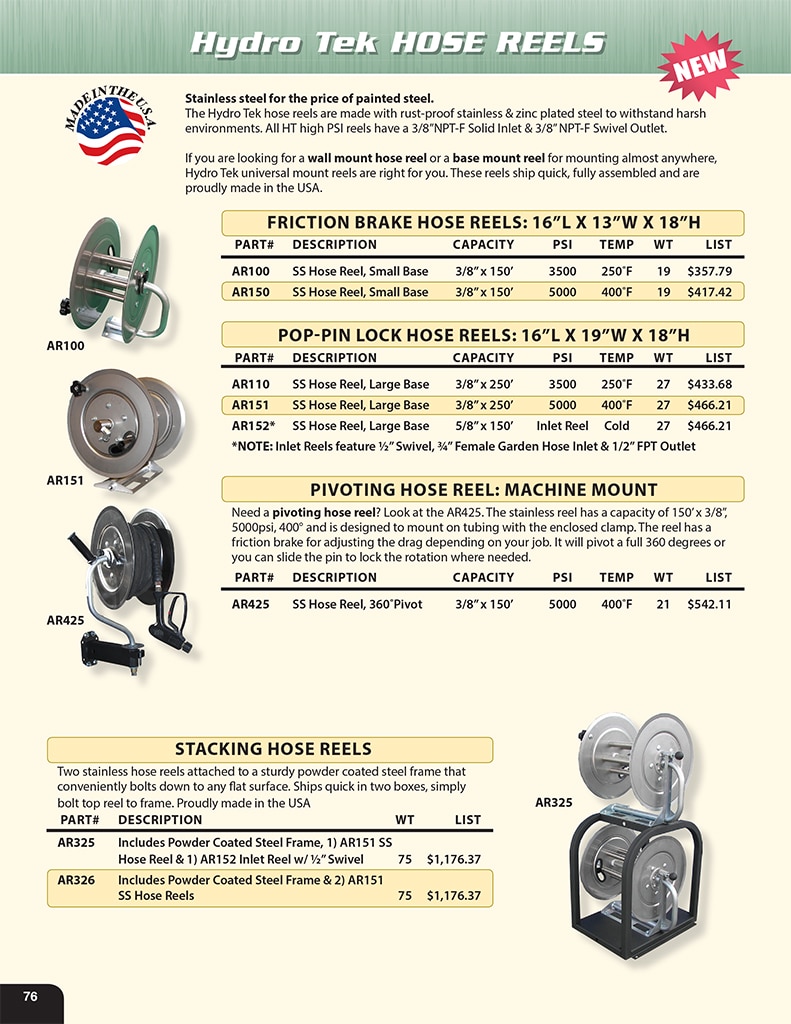 Pressure Washer Hose Reels - Hydro Tek